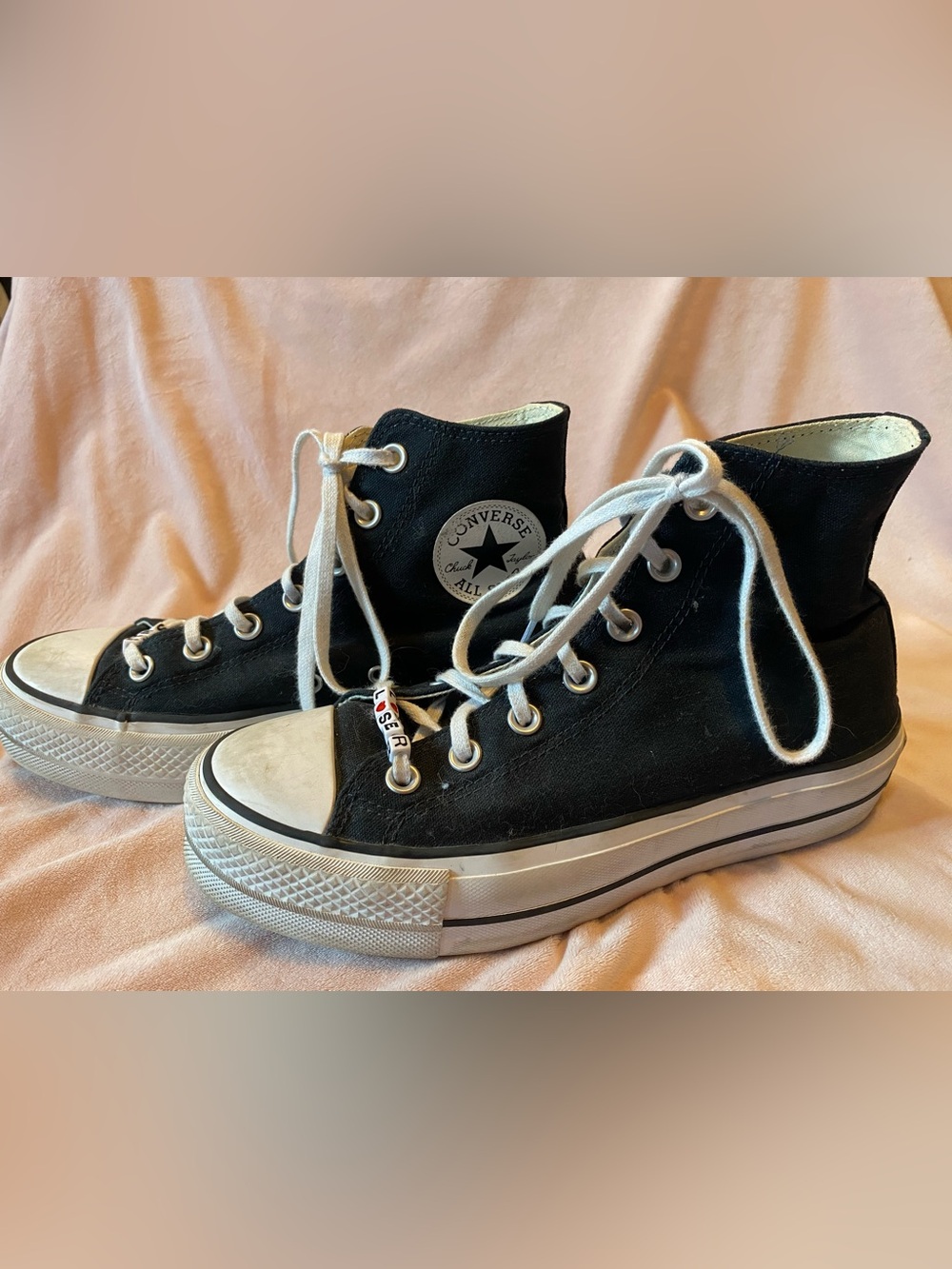 Women’s Converse Chuck Taylor All Star Platform High Top Sneakers - Black Size 8